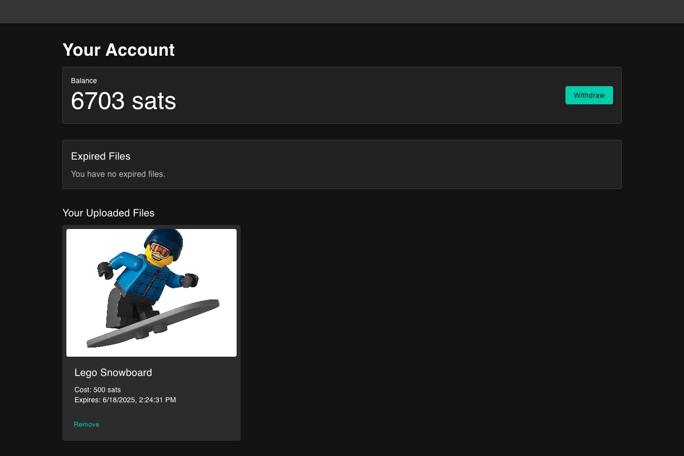 Upload Files Page Success
