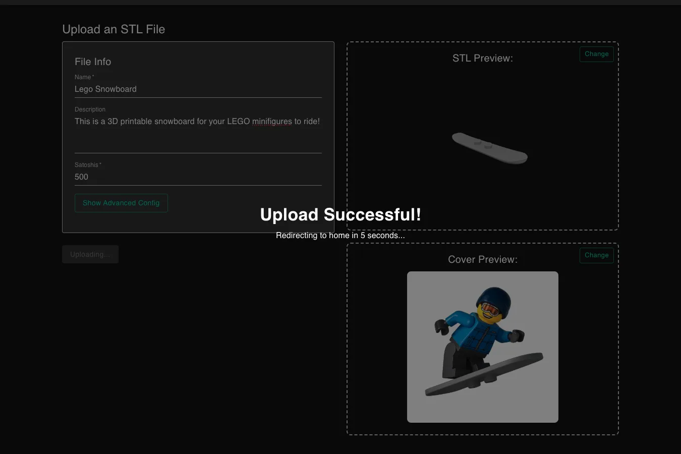 Upload Files Page Success